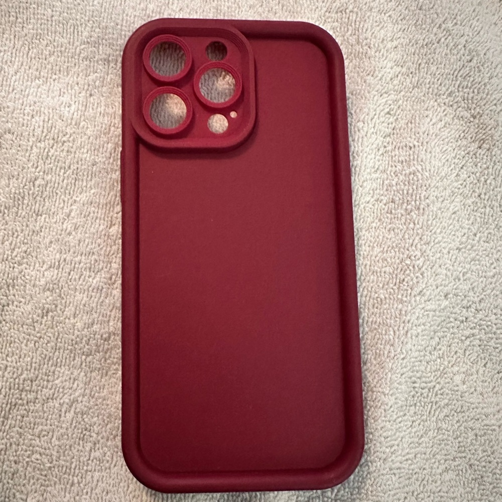Red Silicone Case for iPhone 13 Pro and 14 Pro with Matte Finish